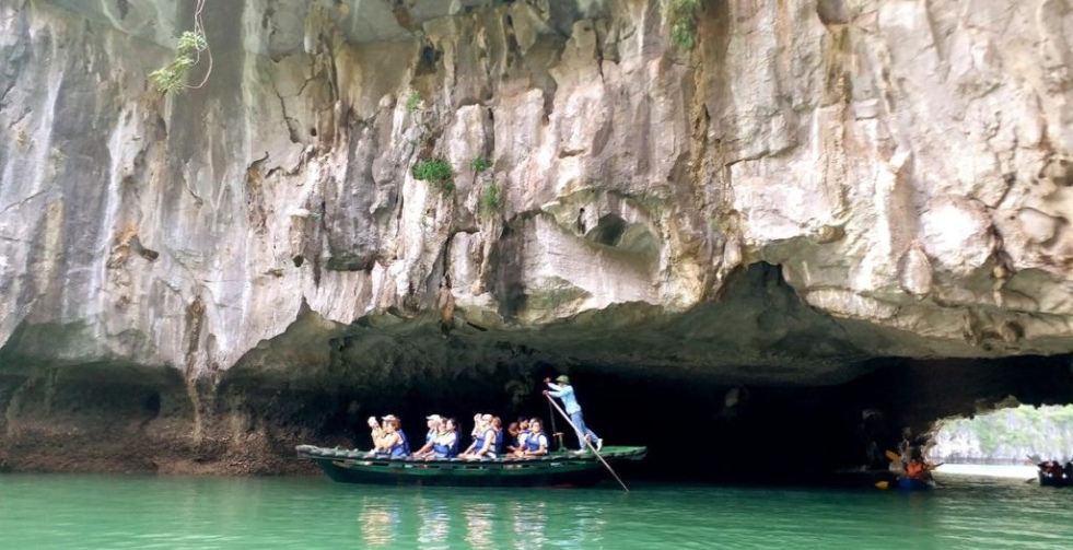 Bamboo Boat in Halong Bay